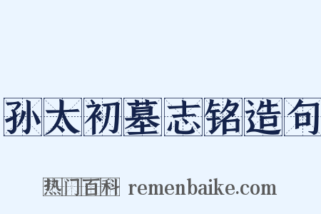 孙太初墓志铭造句是什么意思的图片